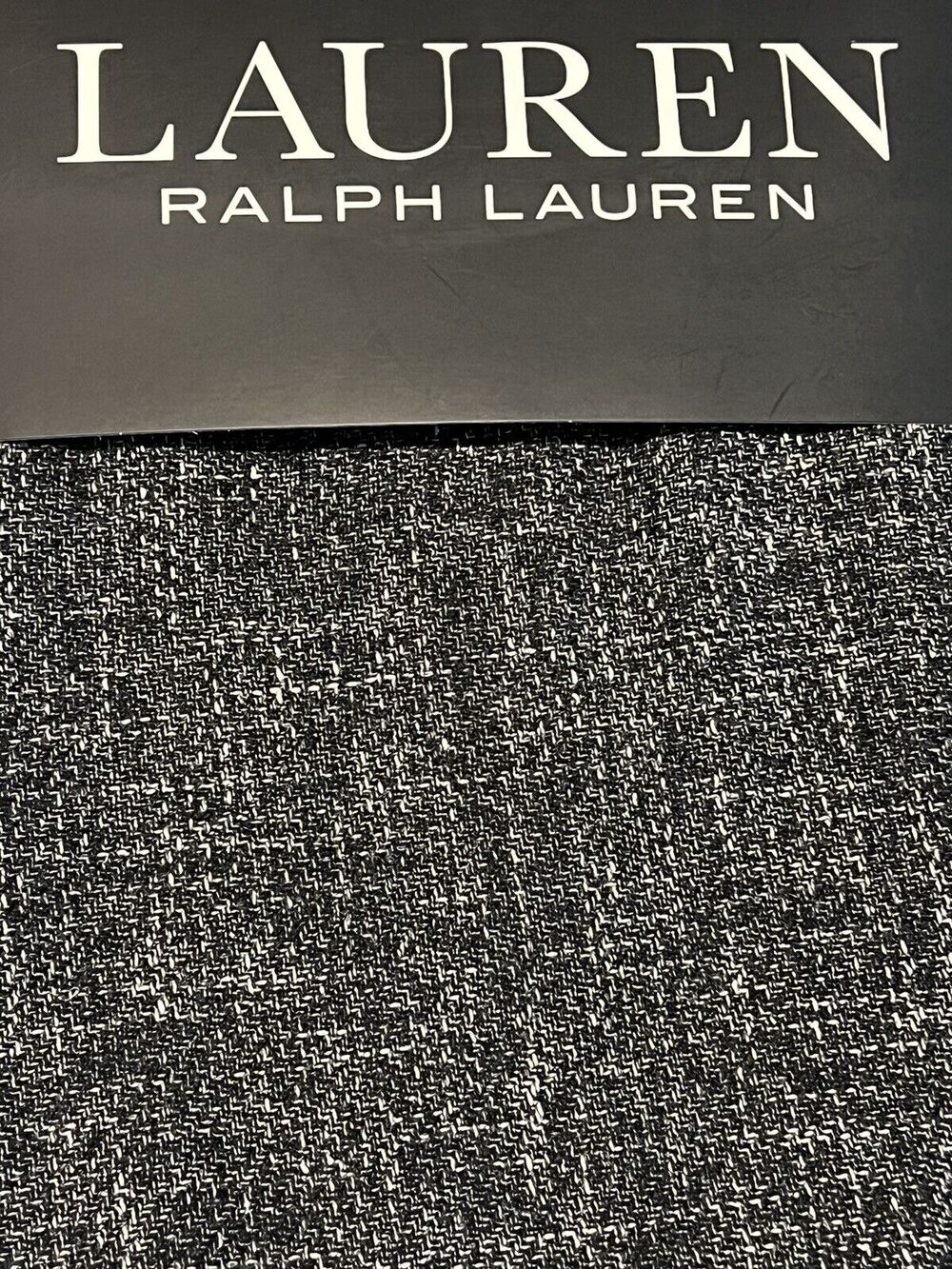 2 Ralph Lauren BARRINGTON Window Panels Curtains 54x84” Black White Grey PAIR